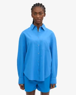 Organic Oversized Shirt - Pacific Blue