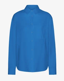 Organic Oversized Shirt - Pacific Blue