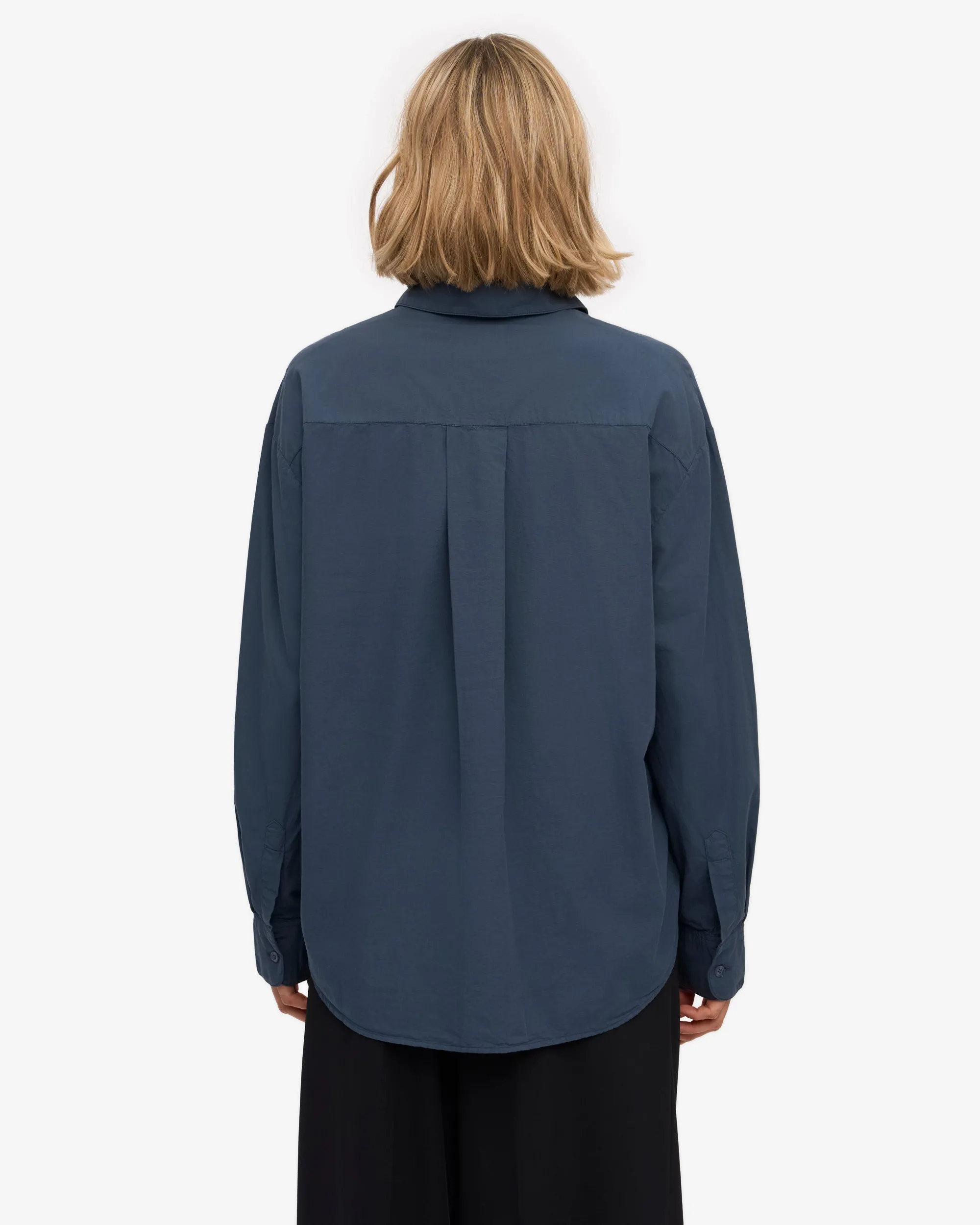 Organic Oversized Shirt - Petrol Blue