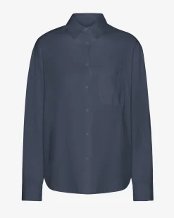 Organic Oversized Shirt - Petrol Blue