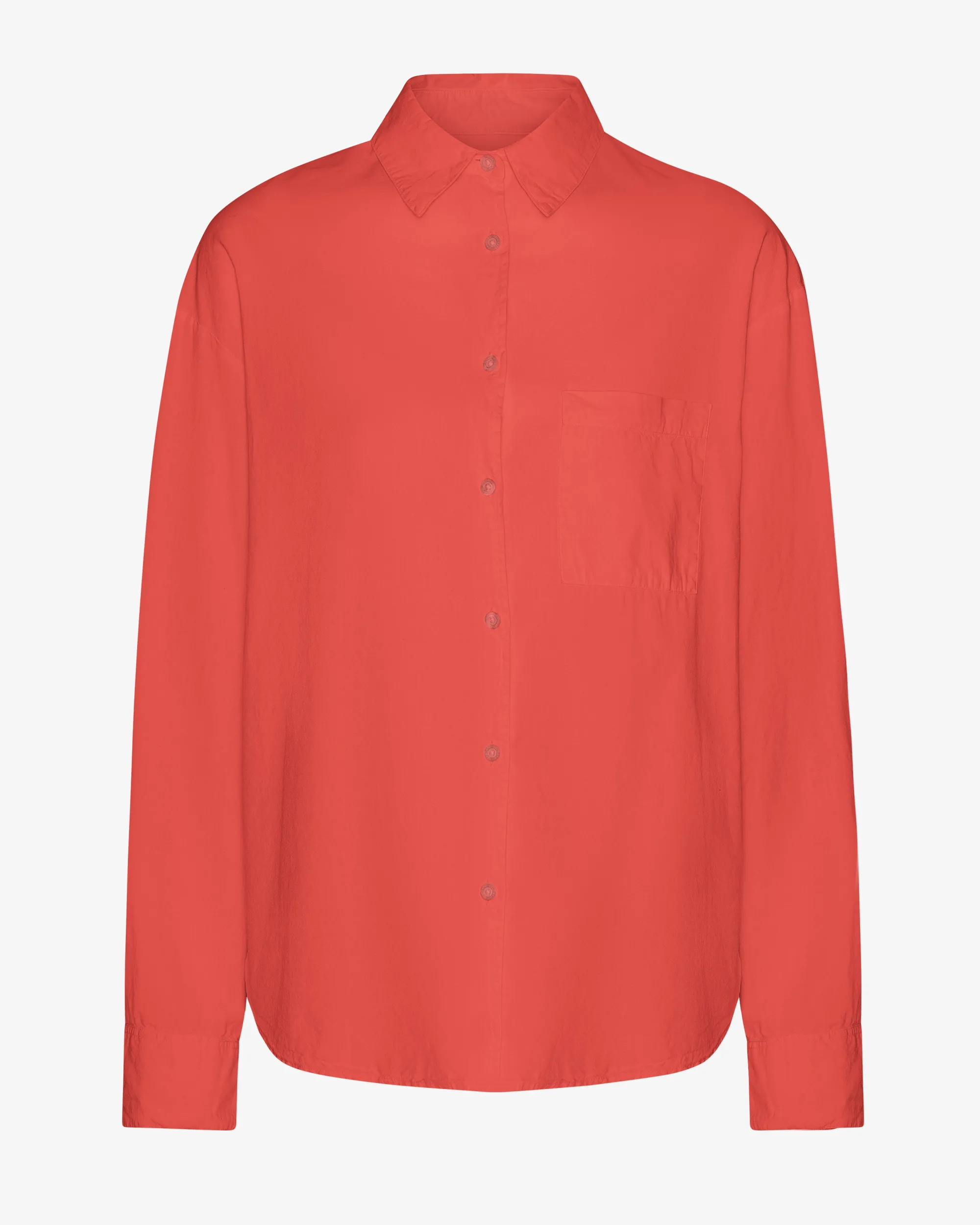 Organic Oversized Shirt - Red Tangerine