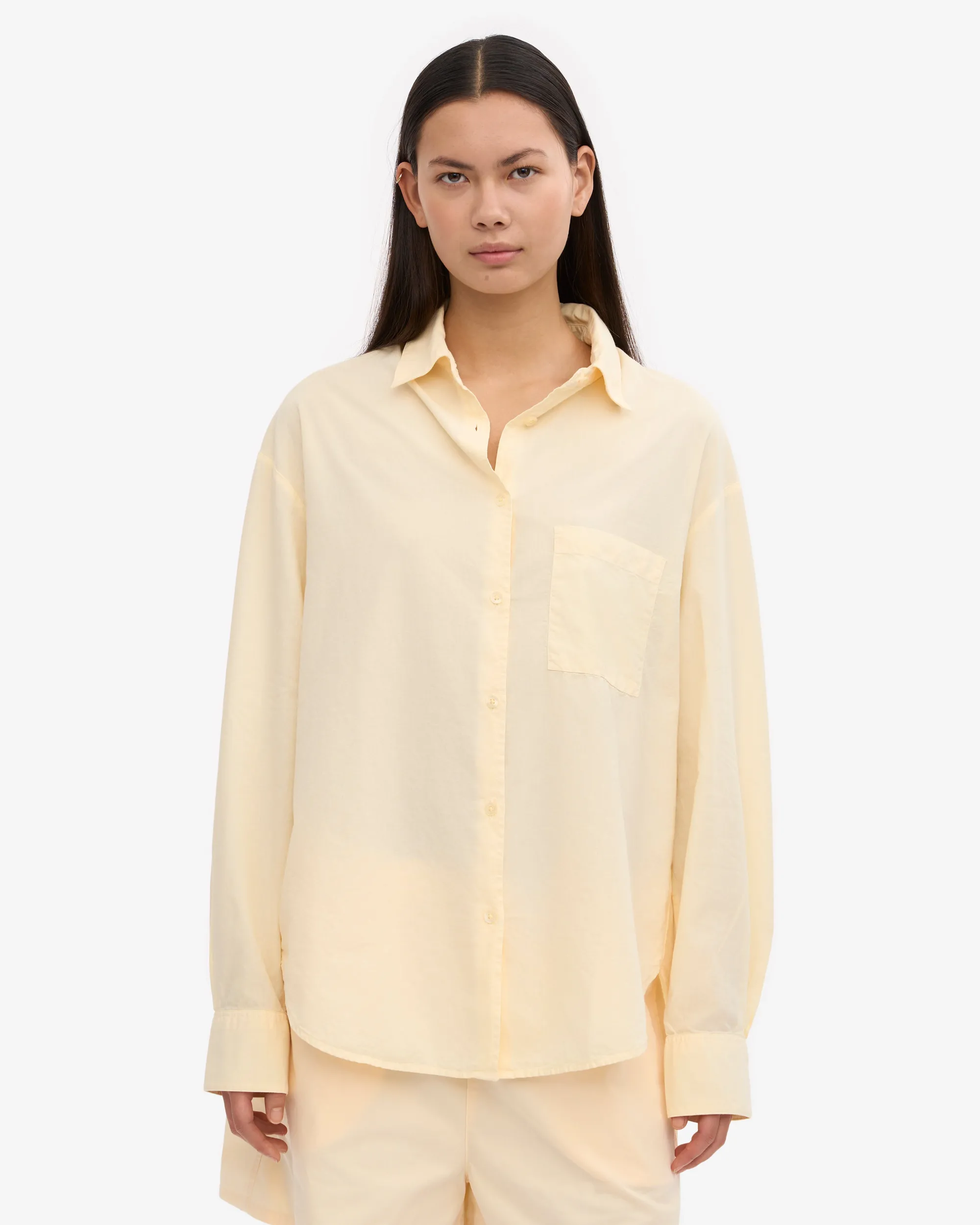 Organic Oversized Shirt - Soft Yellow