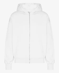 Organic Oversized Zip Hood - Optical White