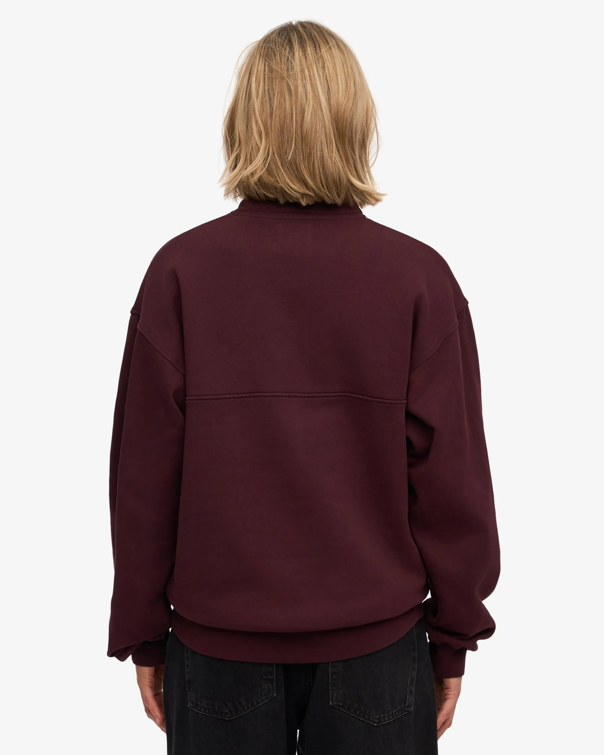 Organic Quarter Zip - Oxblood Red
