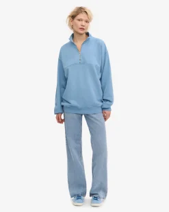 Organic Quarter Zip - Seaside Blue