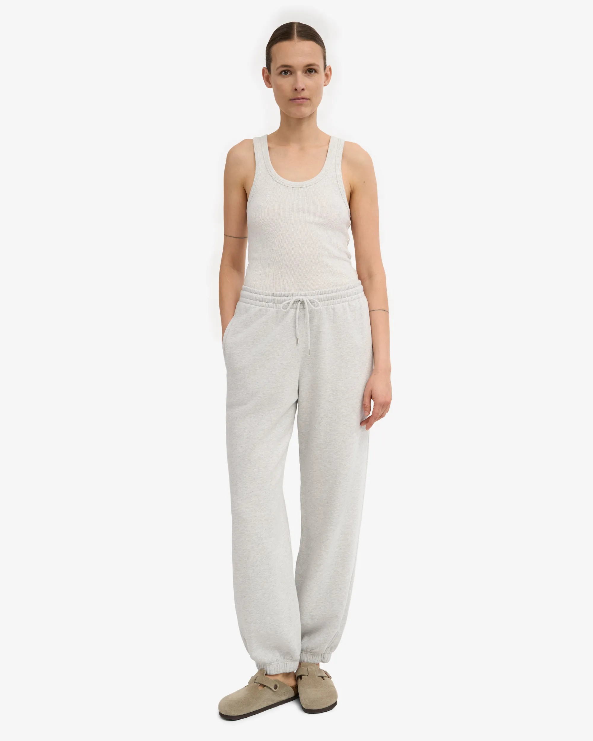 Organic Relaxed Hood Sweatsuit - Snow Melange