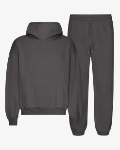 Organic Relaxed Hood Sweatsuit - Lava Grey