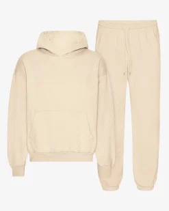 Organic Relaxed Hood Sweatsuit - Ivory White
