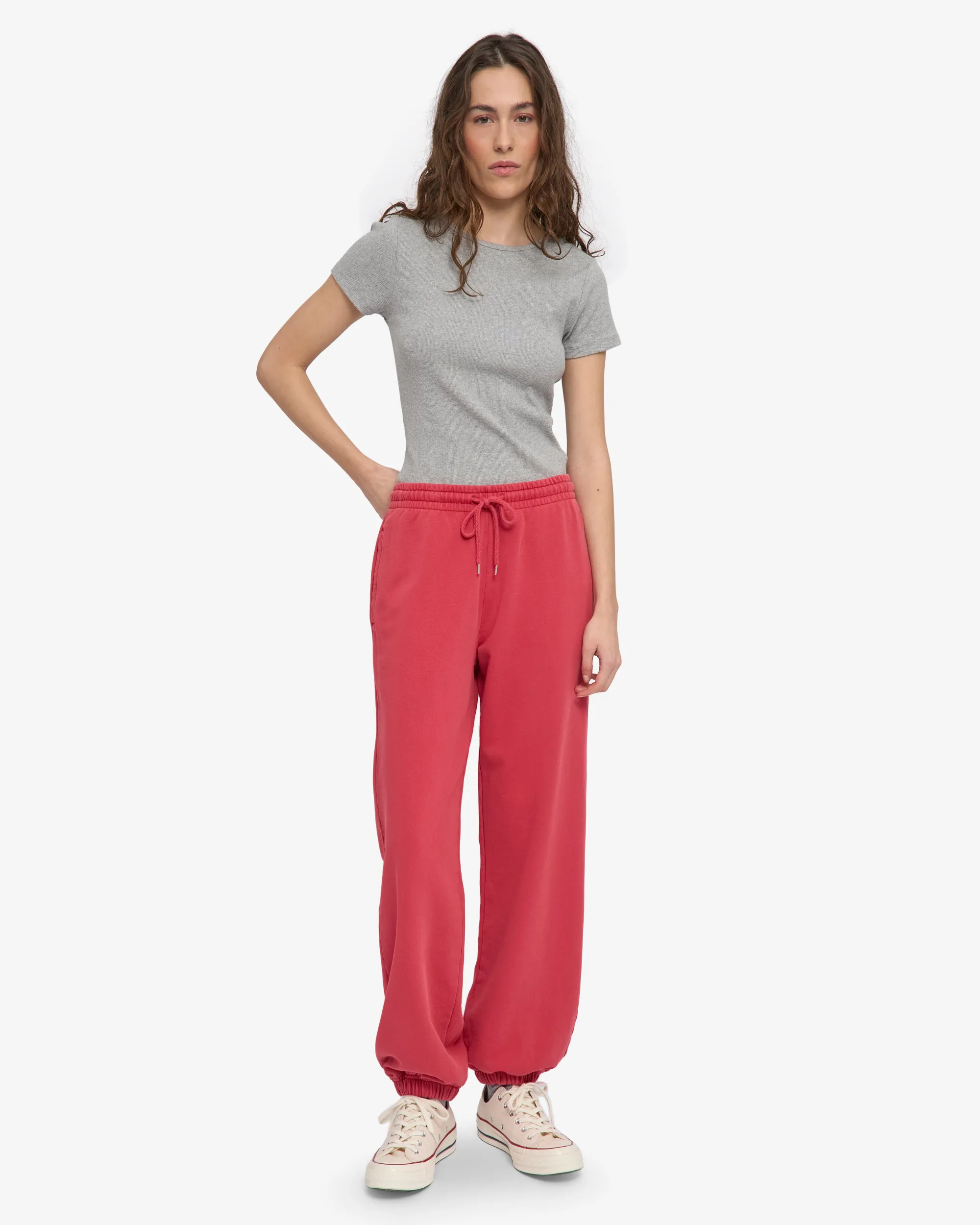 Organic Relaxed Sweatpants - Faded Red