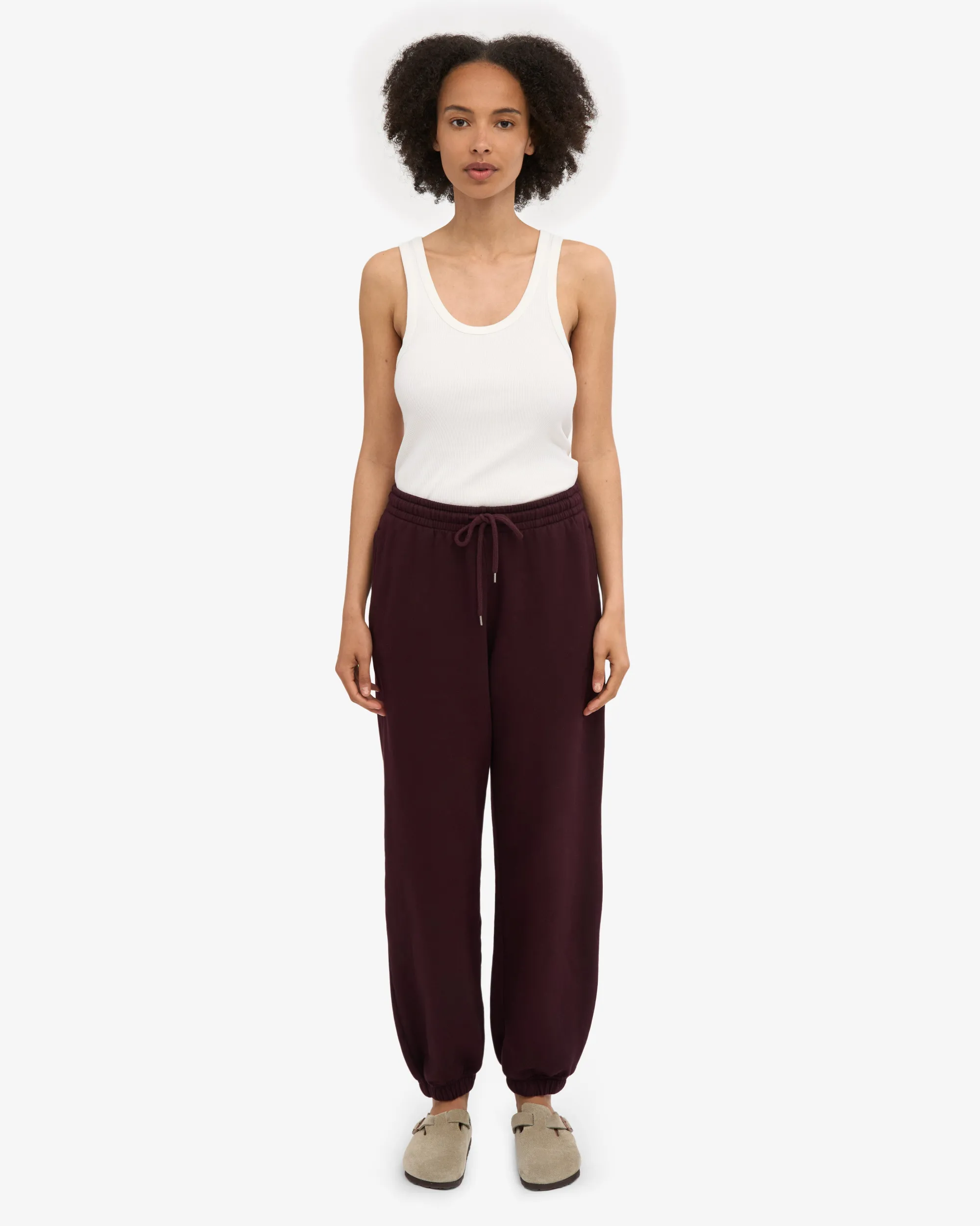 Organic Relaxed Sweatpants - Oxblood Red