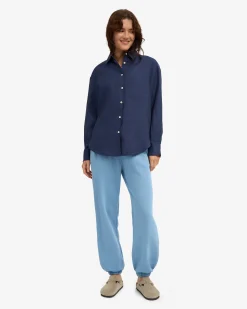 Organic Relaxed Sweatpants - Seaside Blue
