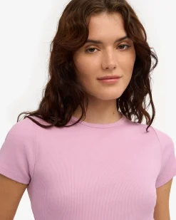 Organic Rib T-Shirt - Cherry Blossom