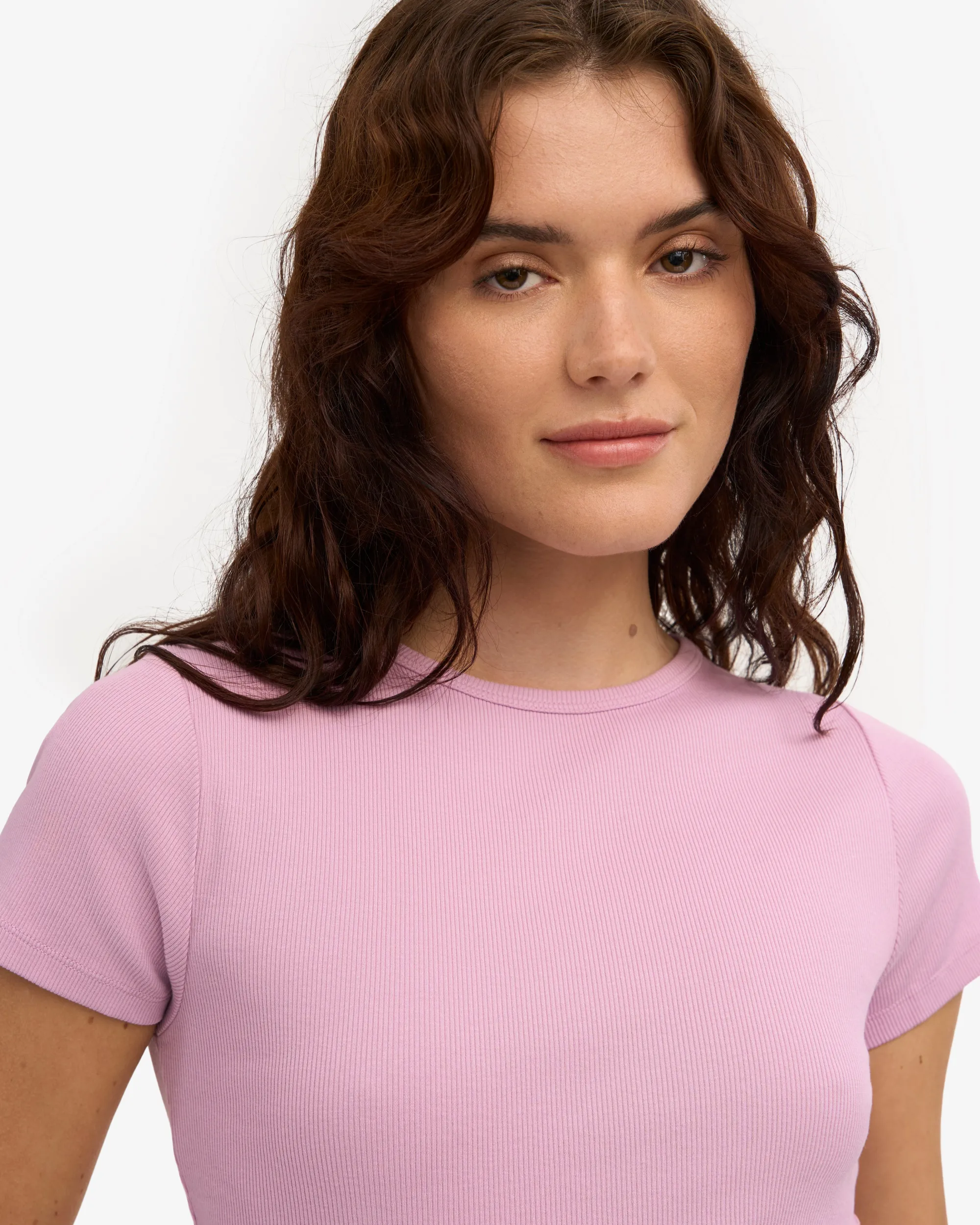 Organic Rib T-Shirt - Cherry Blossom