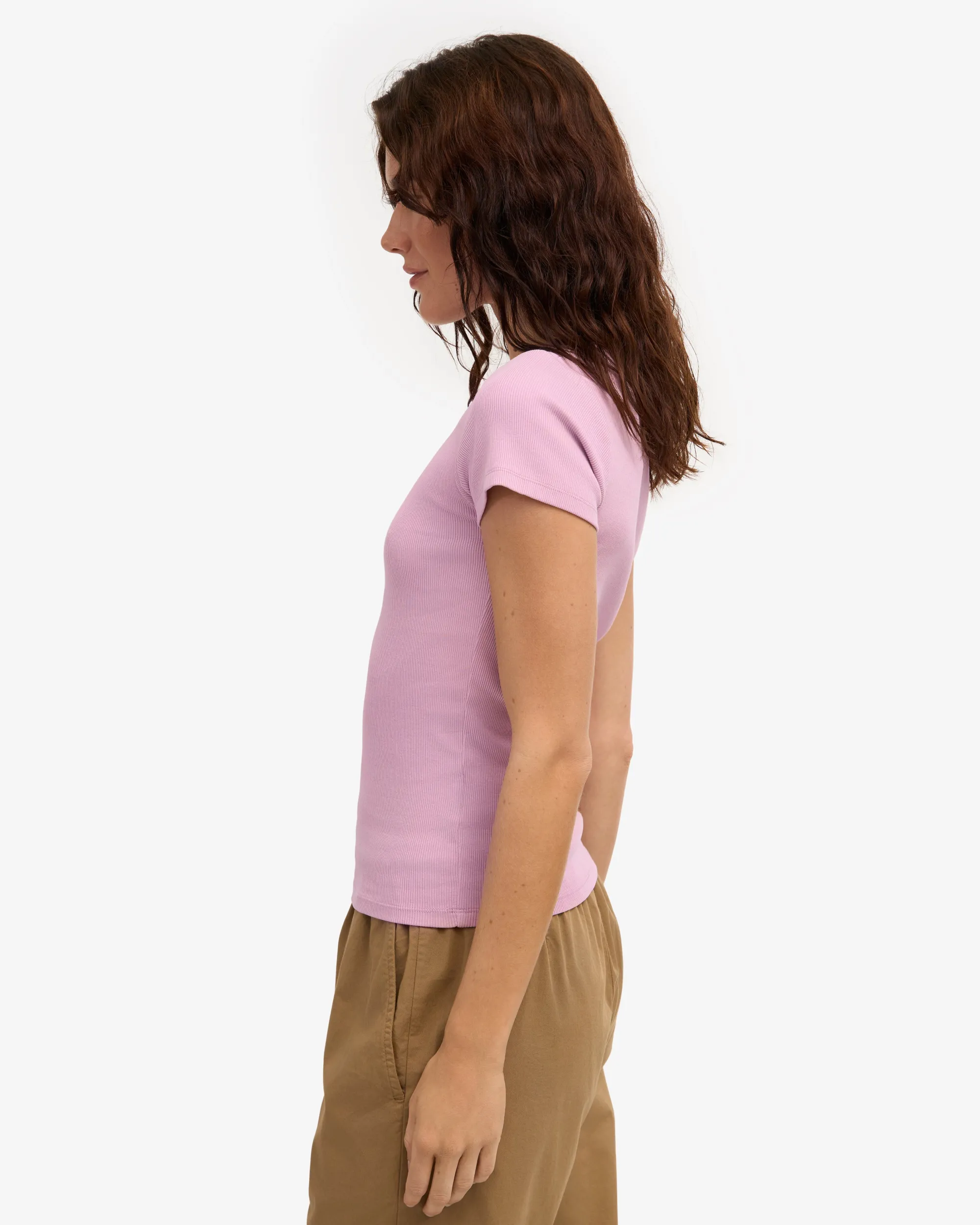 Organic Rib T-Shirt - Cherry Blossom