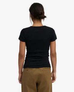 Organic Rib T-Shirt - Deep Black