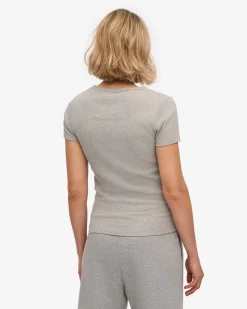 Organic Rib T-Shirt - Heather Grey