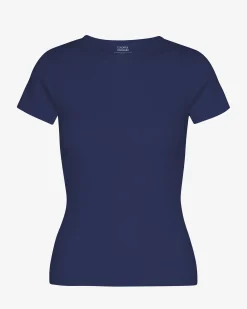 Organic Rib T-Shirt - Marine Blue