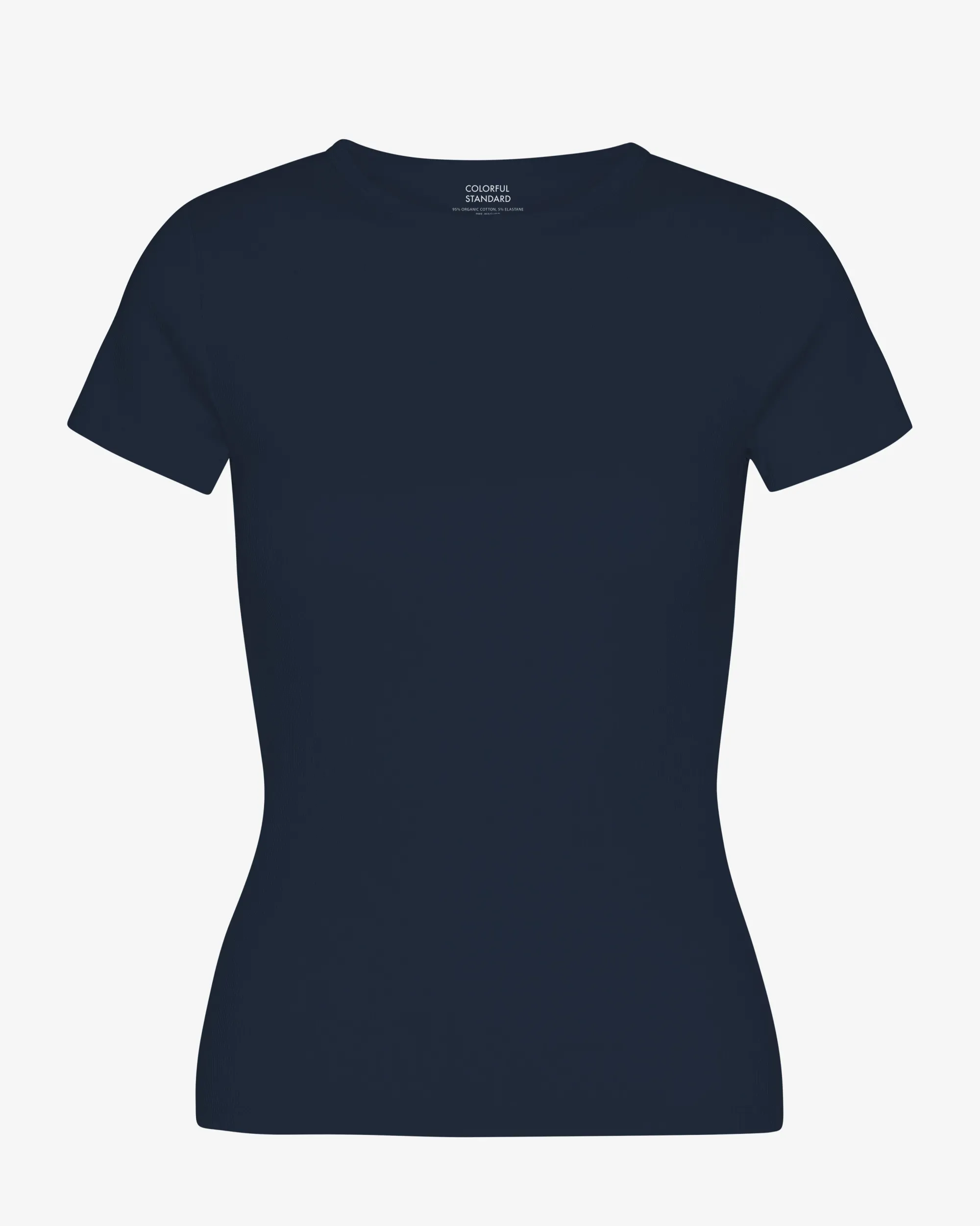 Organic Rib T-Shirt - Navy Blue