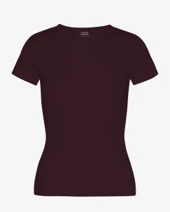 Organic Rib T-Shirt - Oxblood Red