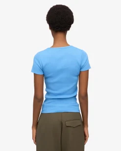 Organic Rib T-Shirt - Pacific Blue