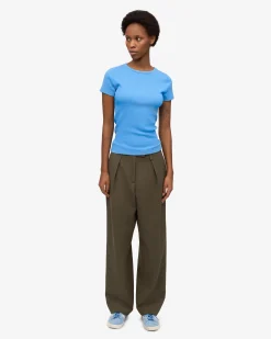 Organic Rib T-Shirt - Pacific Blue