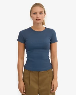 Organic Rib T-Shirt - Petrol Blue