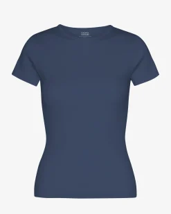 Organic Rib T-Shirt - Petrol Blue