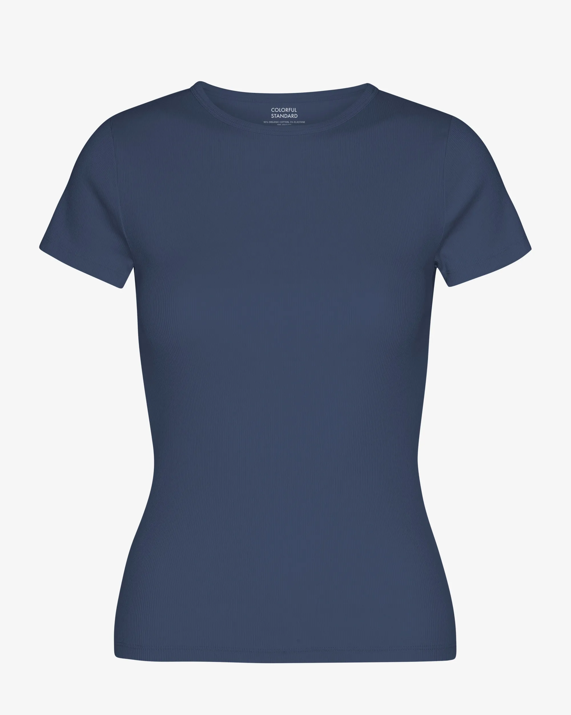 Organic Rib T-Shirt - Petrol Blue