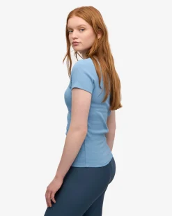 Organic Rib T-Shirt - Seaside Blue