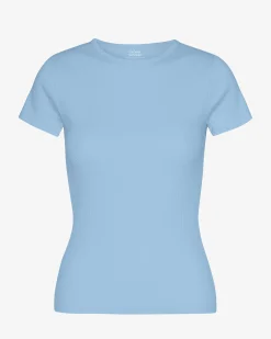 Organic Rib T-Shirt - Seaside Blue