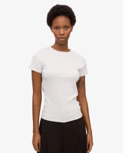 Organic Rib T-Shirt - Snow Melange