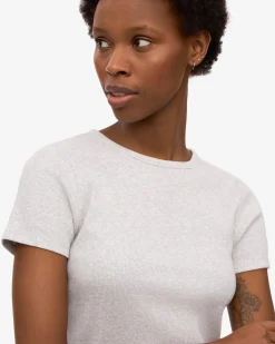 Organic Rib T-Shirt - Snow Melange