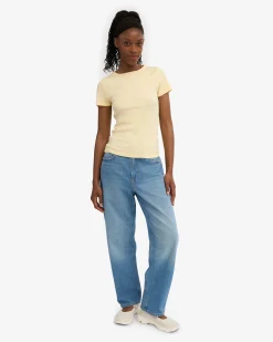 Organic Rib T-Shirt - Soft Yellow