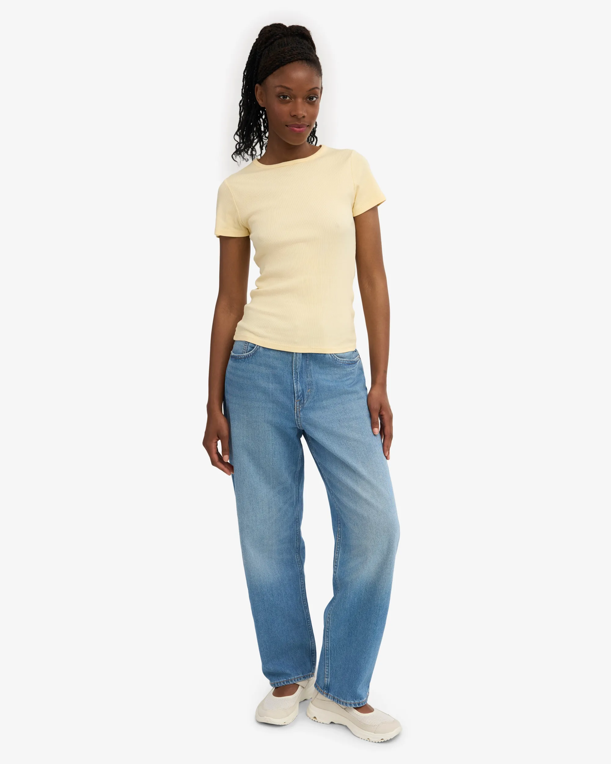 Organic Rib T-Shirt - Soft Yellow