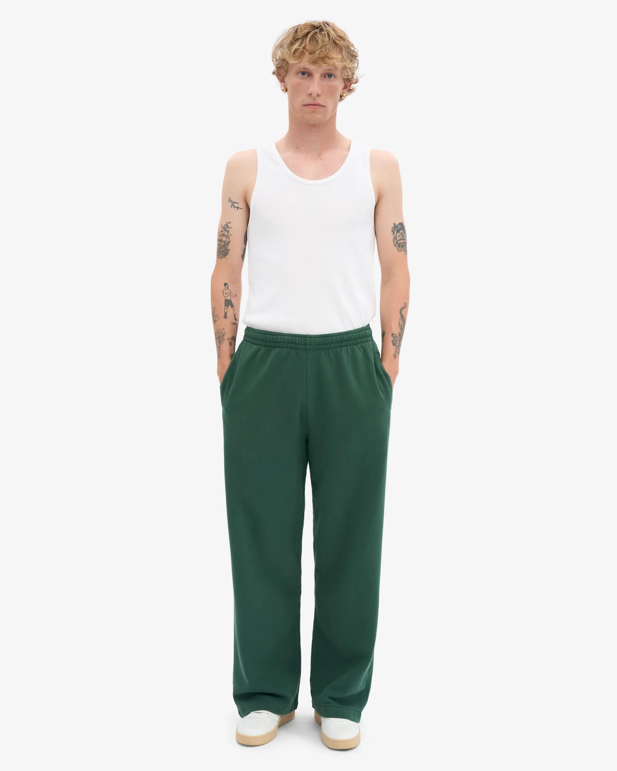 Organic Straight Leg Sweatpants - Emerald Green