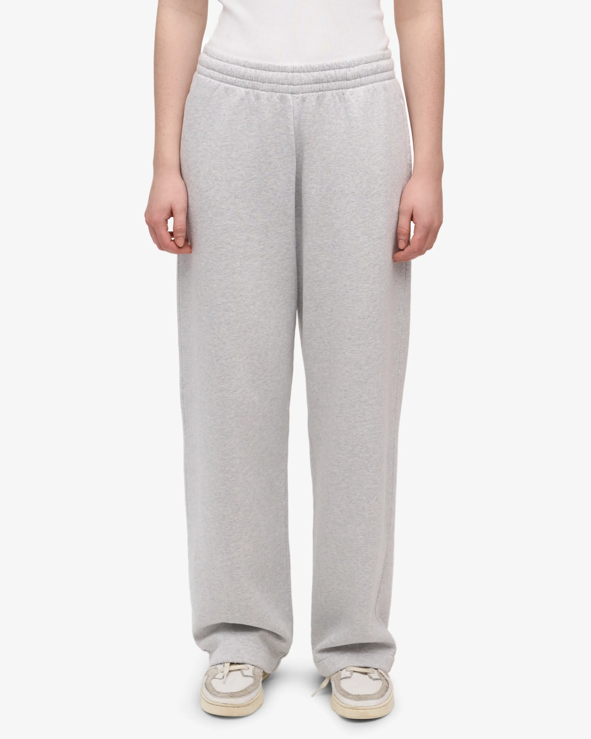 Organic Straight Leg Sweatpants - Snow Melange