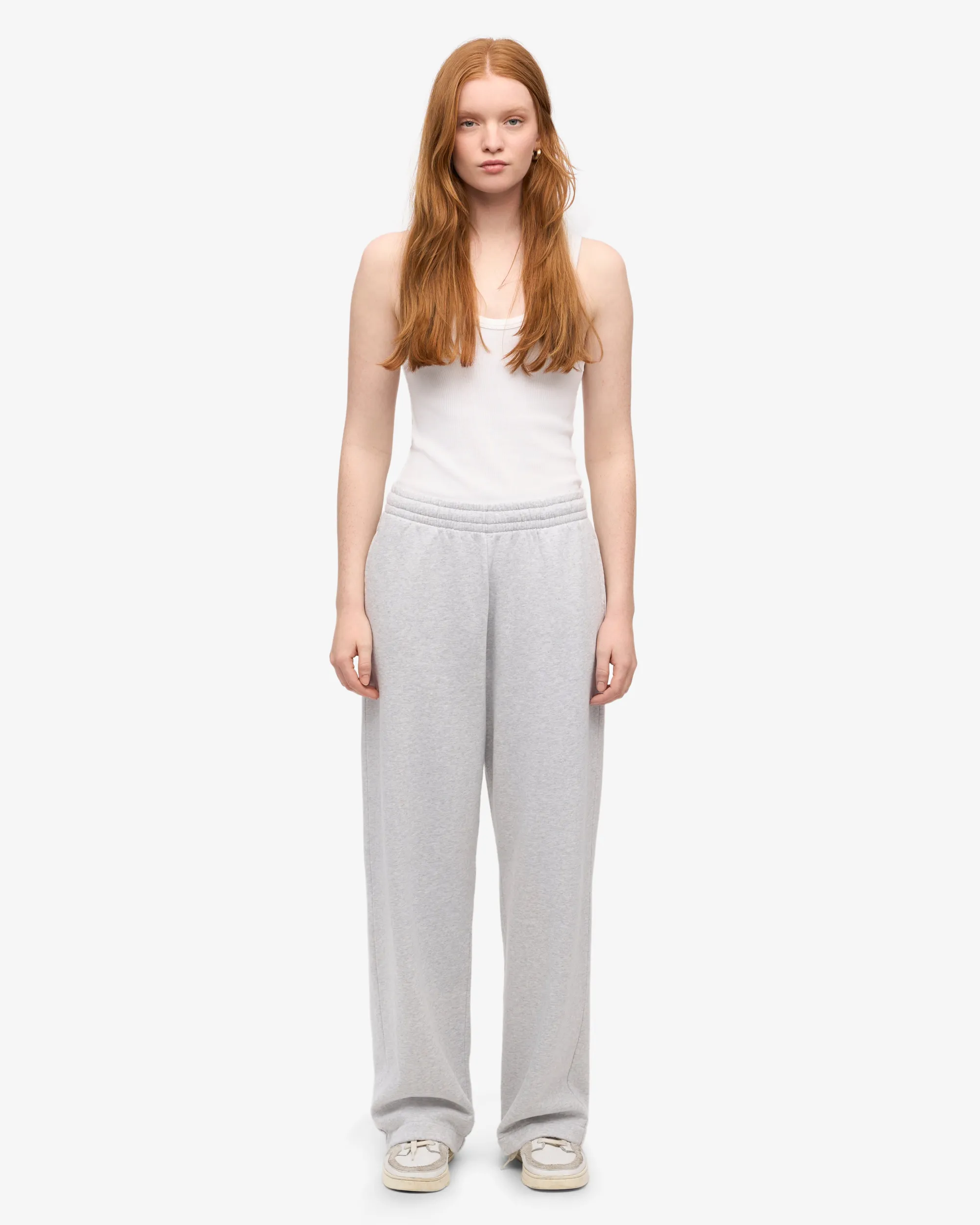 Organic Straight Leg Sweatpants - Snow Melange