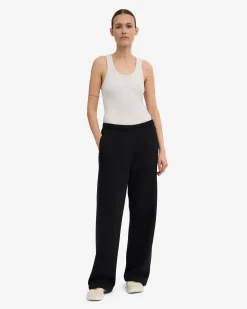 Organic Straight Leg Sweatpants - Deep Black