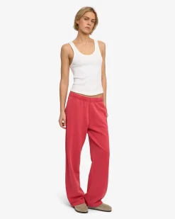 Organic Straight Leg Sweatpants - Faded Red