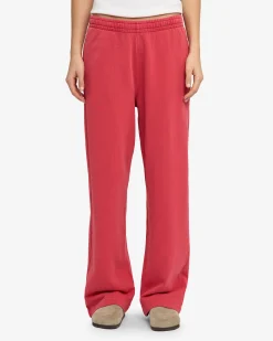 Organic Straight Leg Sweatpants - Faded Red