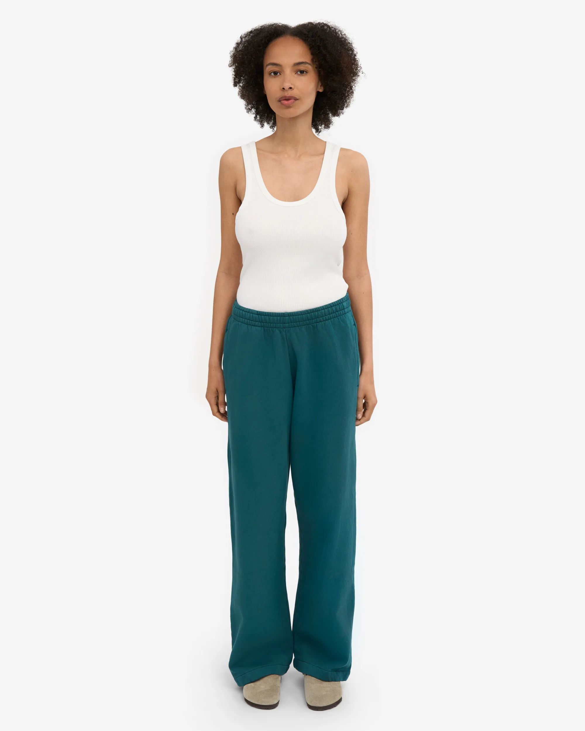 Organic Straight Leg Sweatpants - Ocean Green