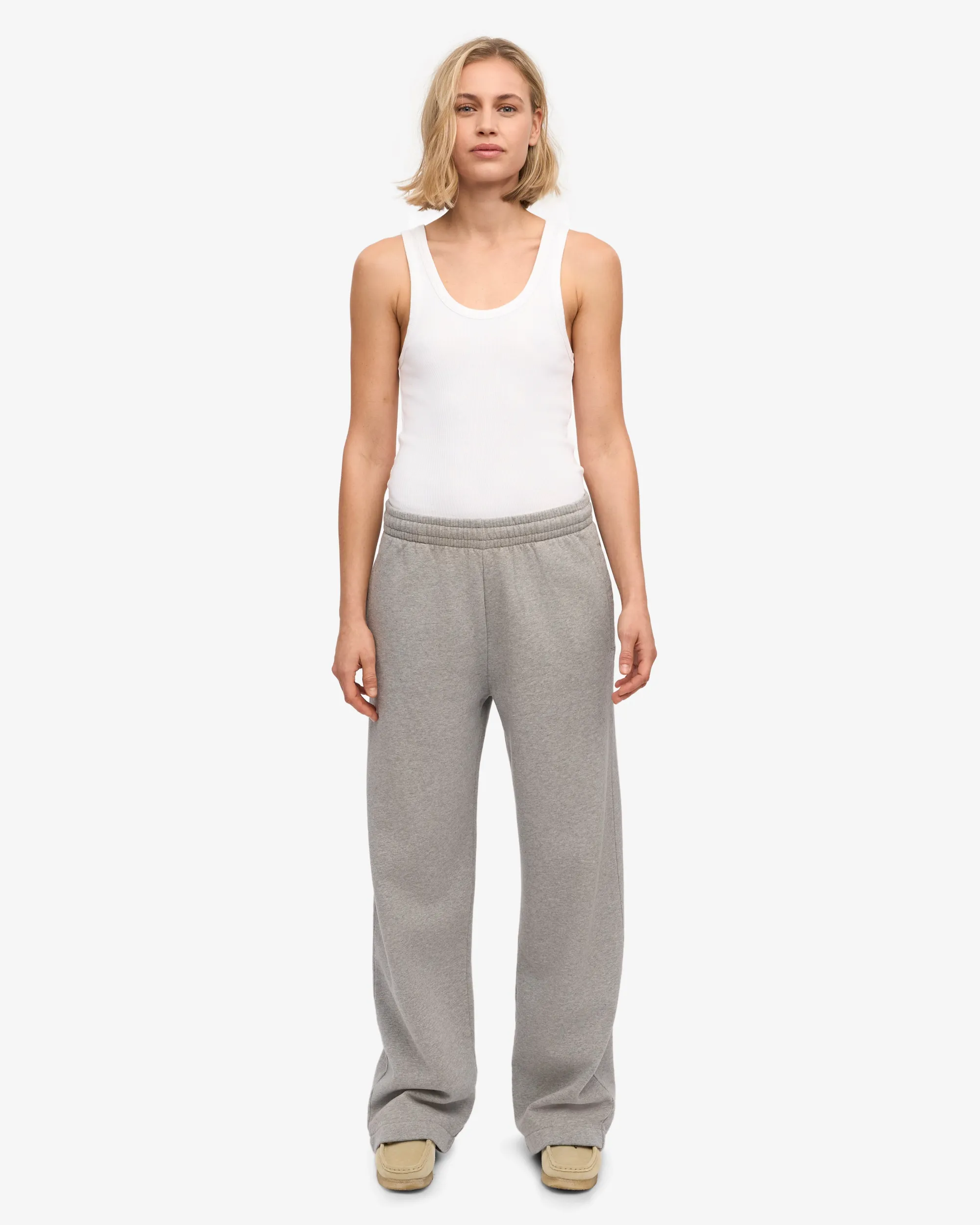 Organic Straight Leg Sweatpants - Heather Grey