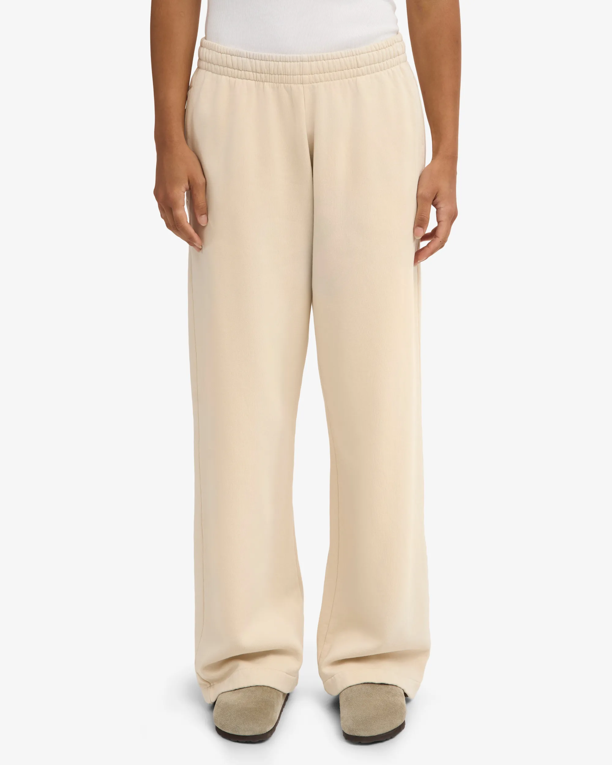 Organic Straight Leg Sweatpants - Ivory White