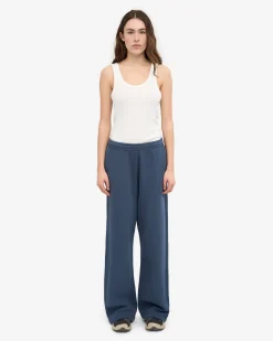 Organic Straight Leg Sweatpants - Petrol Blue