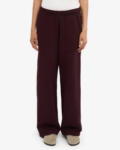 Organic Straight Leg Sweatpants - Oxblood Red