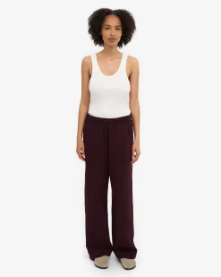 Organic Straight Leg Sweatpants - Oxblood Red