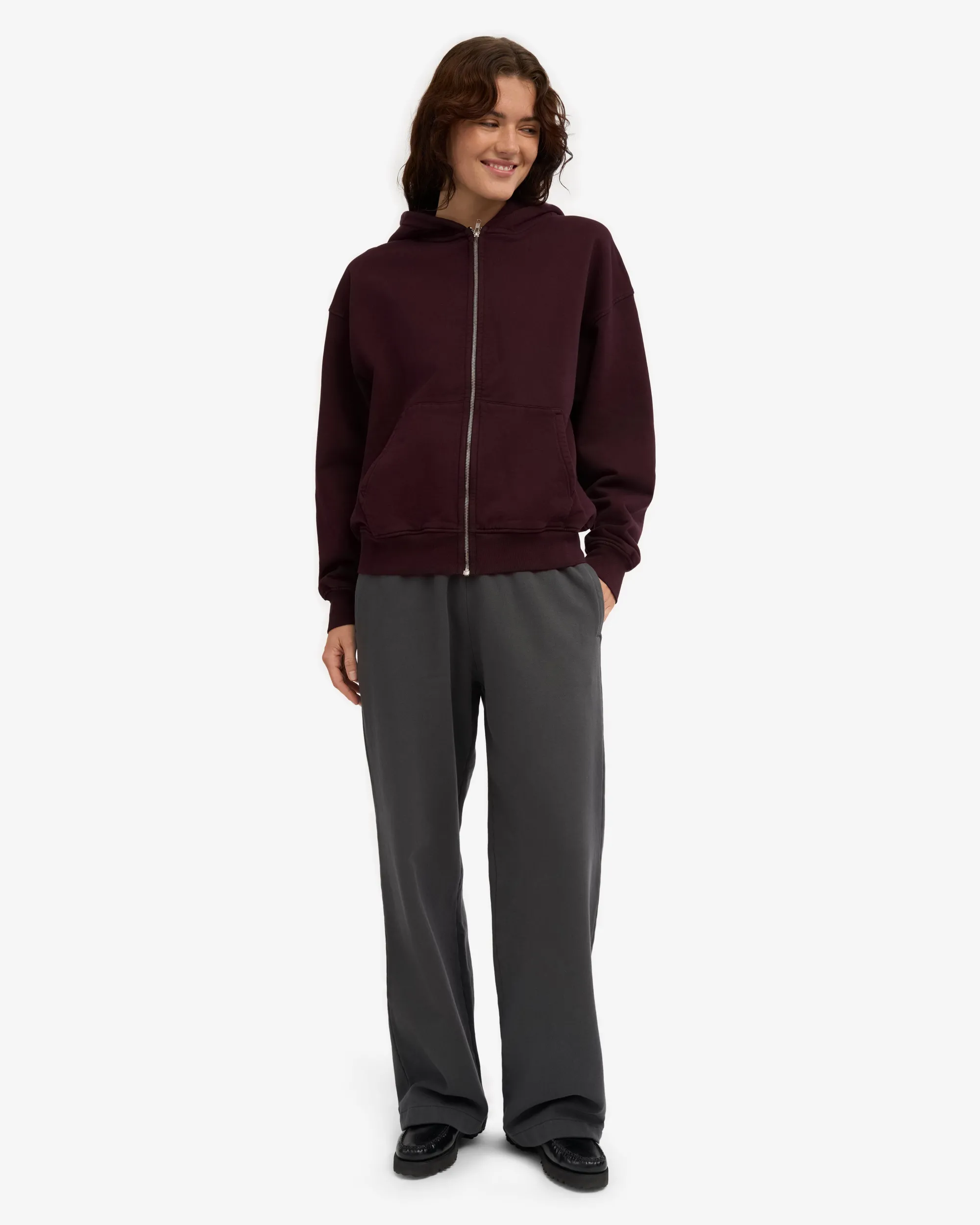 Organic Straight Leg Sweatpants - Lava Grey