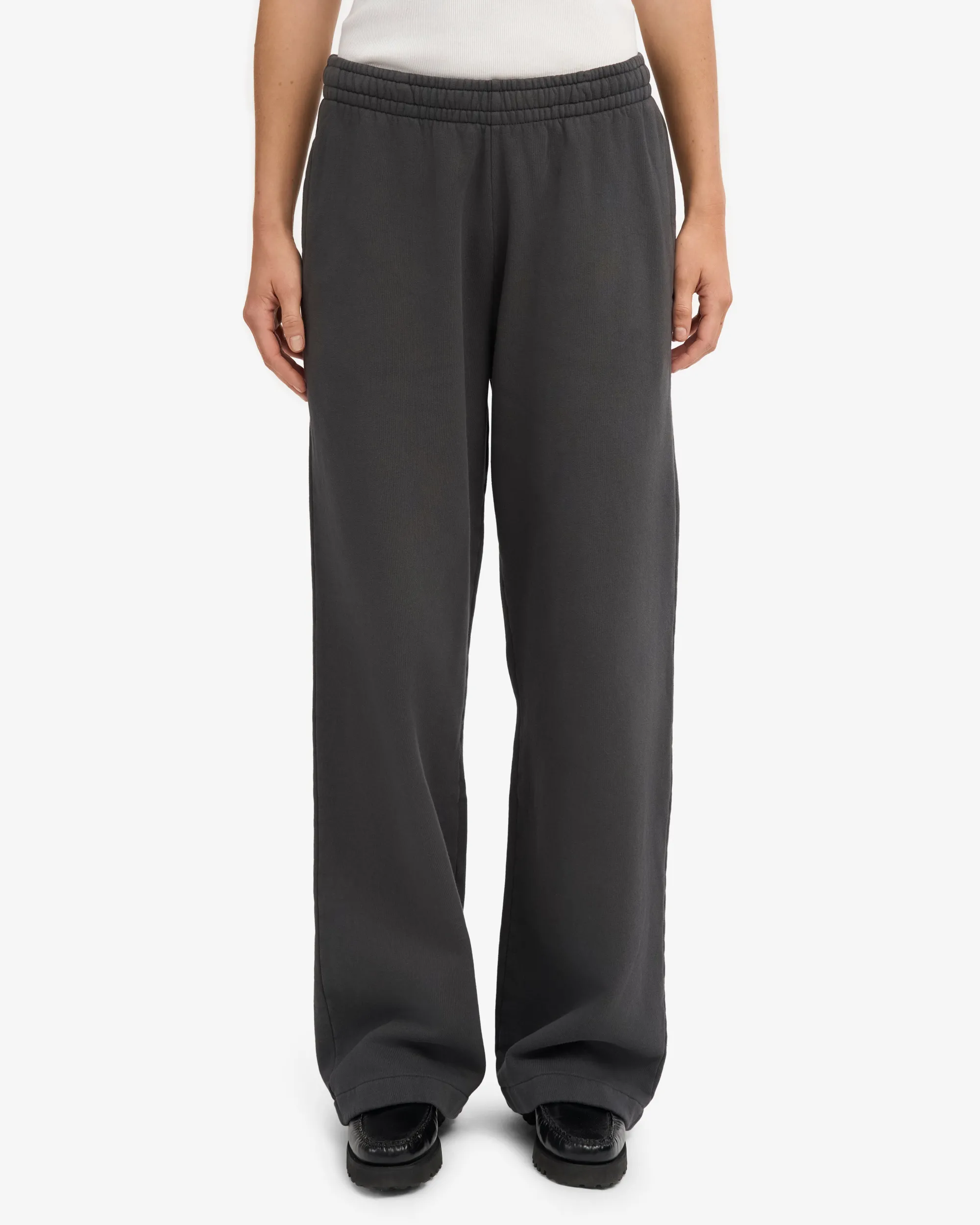Organic Straight Leg Sweatpants - Lava Grey