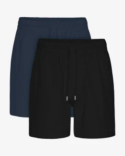 Organic Twill Shorts - Deep Black & Navy Blue (2-Pack)