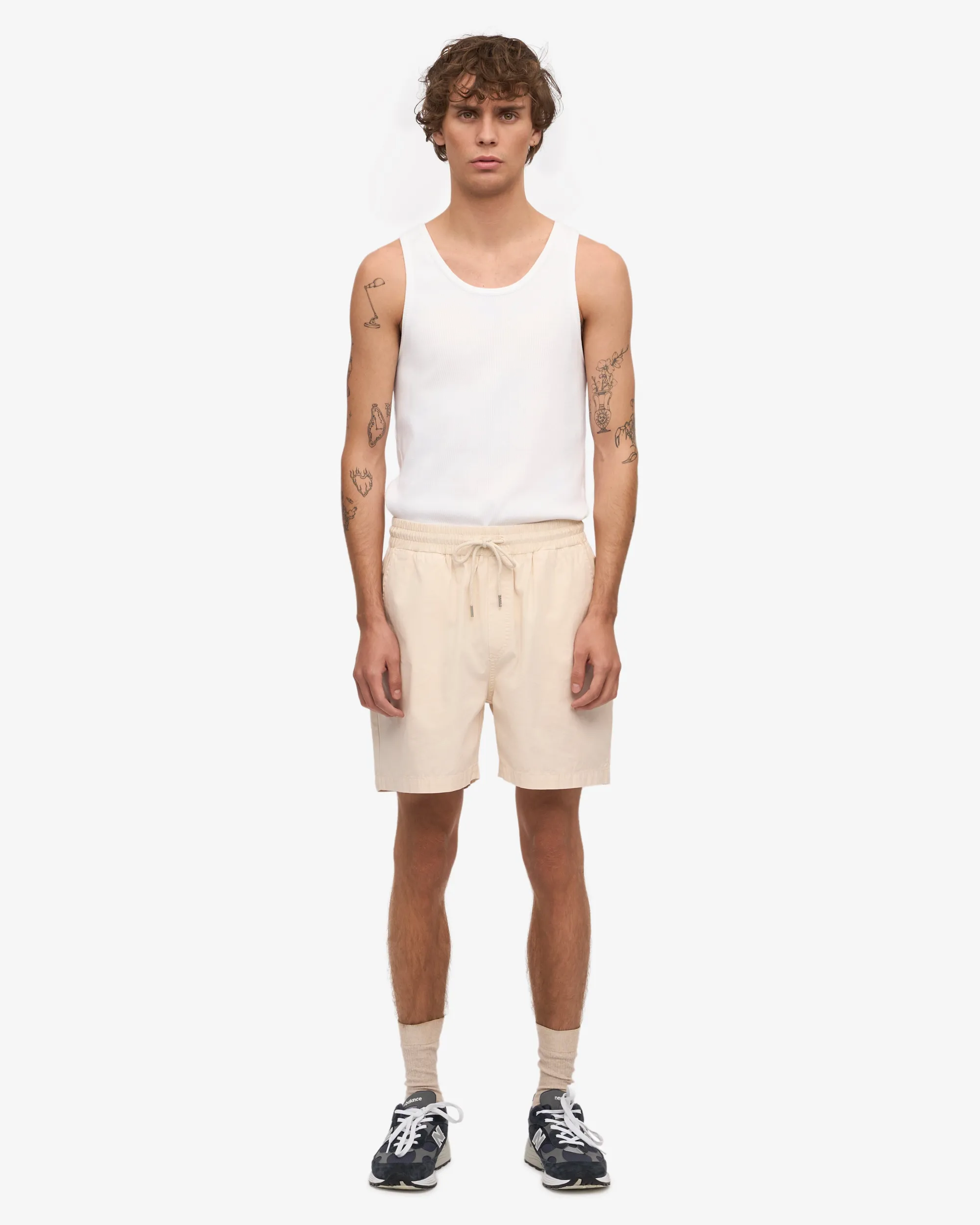 Organic Twill Shorts - Navy Blue & Ivory White (2-Pack)